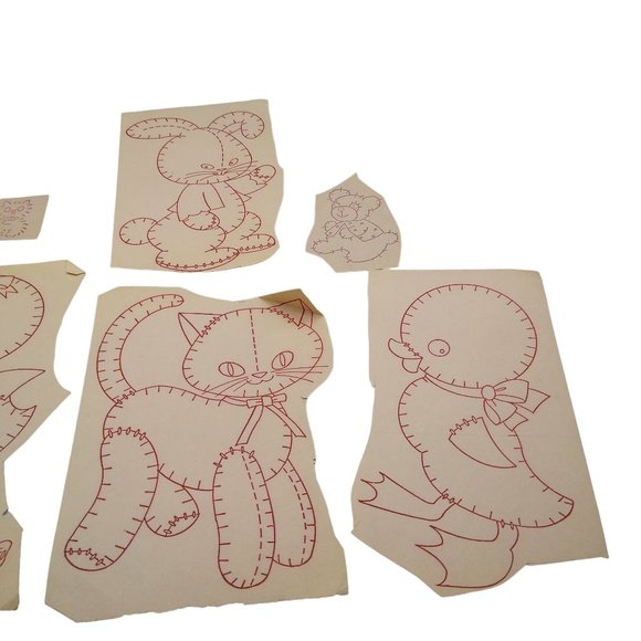 Vintage Stitched Animals Transfer Patterns, MCM Workbasket Iron On Transfers - Picture 2 of 3
